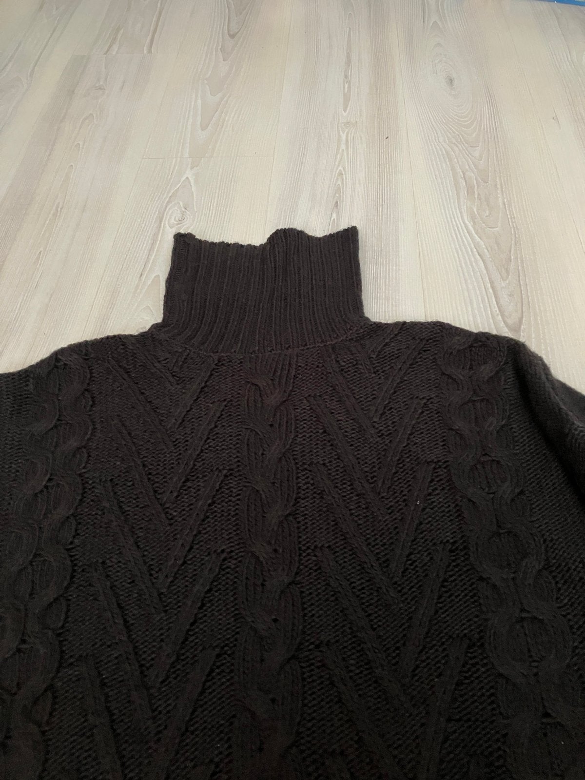 Zwarte col trui met kabels maat 48/50, Ophalen of Verzenden, Gedragen, Zwart, Trui of Vest