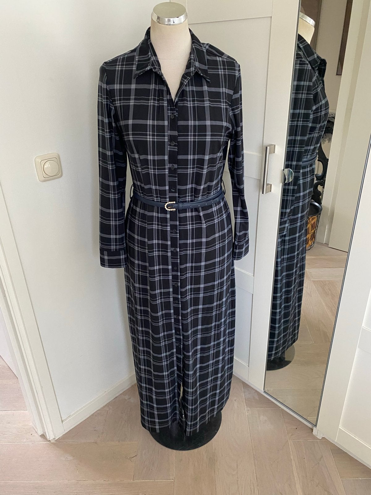 Studio Anneloes Jurk Zwart Geruit Maat M, Kleding | Dames, Maat 38/40 (M), Zwart, Ophalen of Verzenden, Zo goed als nieuw