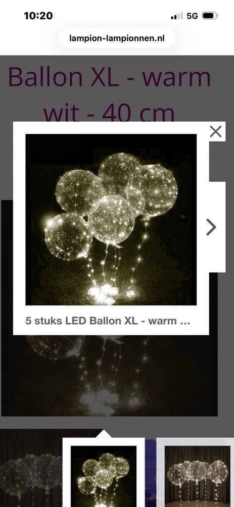5 led balonnen met pomp, Ophalen of Verzenden, Zo goed als nieuw, Versiering
