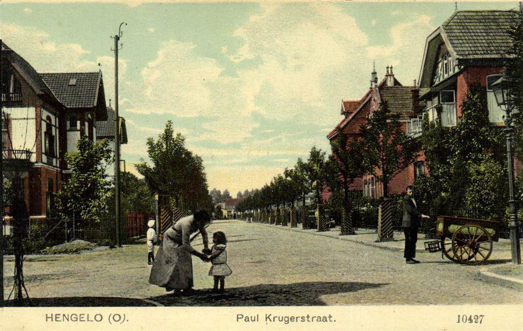 Hengelo [O]. - Paul Krugerstraat. - volk kar - 10427 - ongel, Verzamelen, Ansichtkaarten | Nederland, Ophalen of Verzenden, Voor 1920
