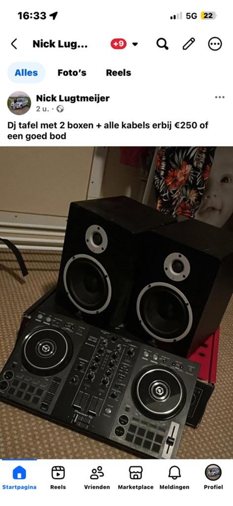 Dj tafel + boxen en kabels, Ophalen of Verzenden, Zo goed als nieuw, Overige merken