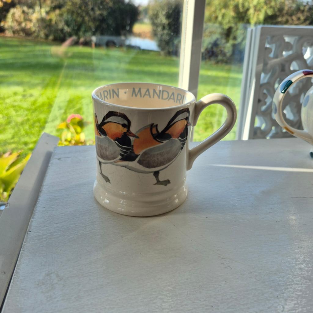 ZEER ZELDZAAM Emma Bridgewater mok 0.5 1/2 Mandarin duck, Ophalen of Verzenden, Zo goed als nieuw, Overige stijlen, Kop(pen) en/of Schotel(s)