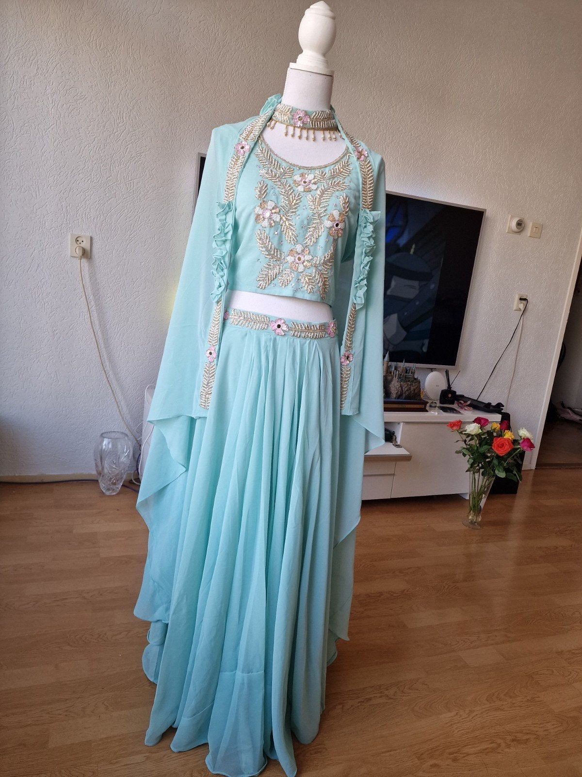 Indiase rok en blouse, Overige typen, Overige kleuren, Maat 46/48 (XL) of groter, Nieuw