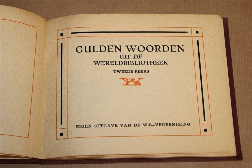 Gulden Woorden Tweede Reeks — Wereldbibliotheek 1932, Ophalen of Verzenden, Gelezen