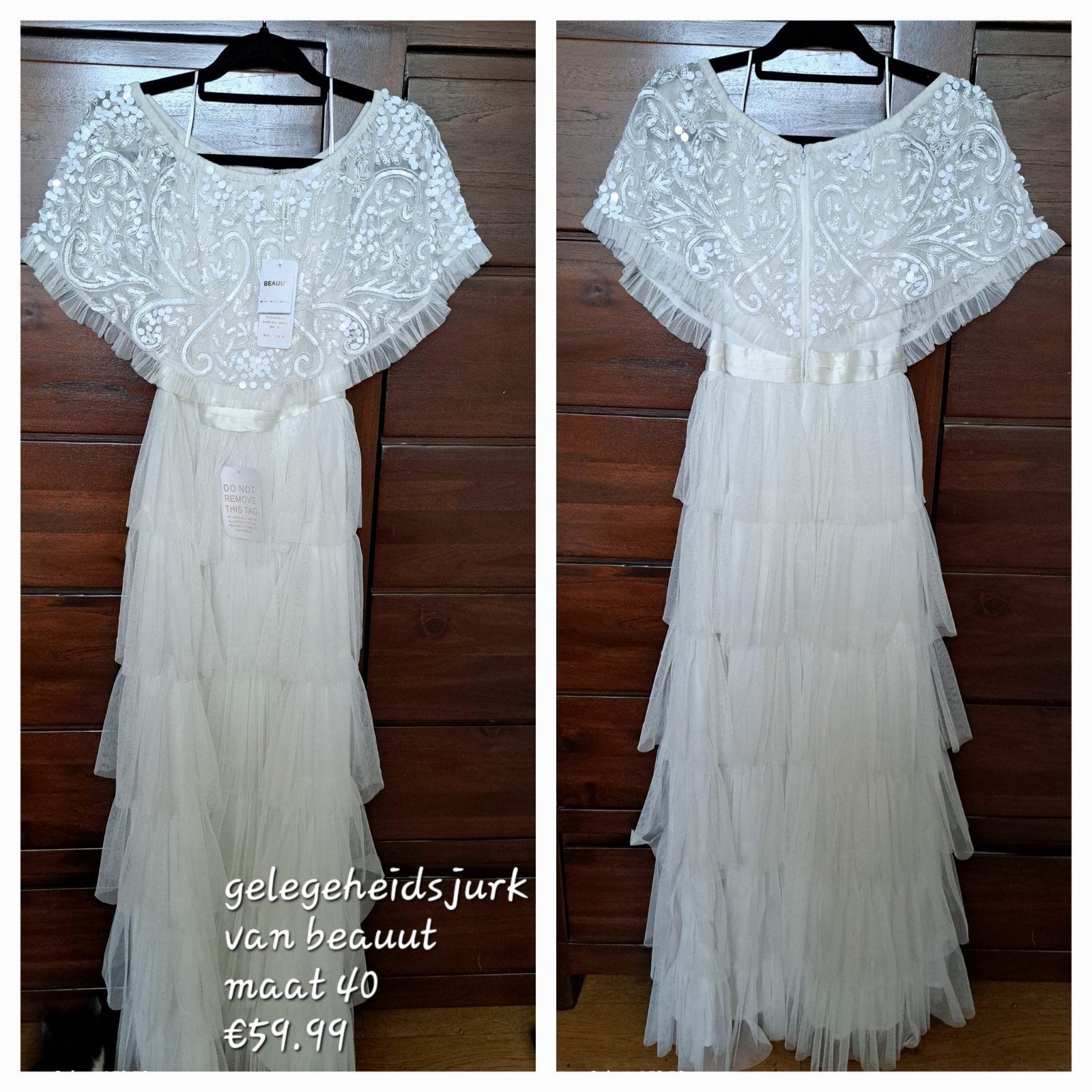 Mooie jurk te koop, Kleding | Dames, Gelegenheidskleding, Ophalen of Verzenden, Zo goed als nieuw, Wit, Overige typen