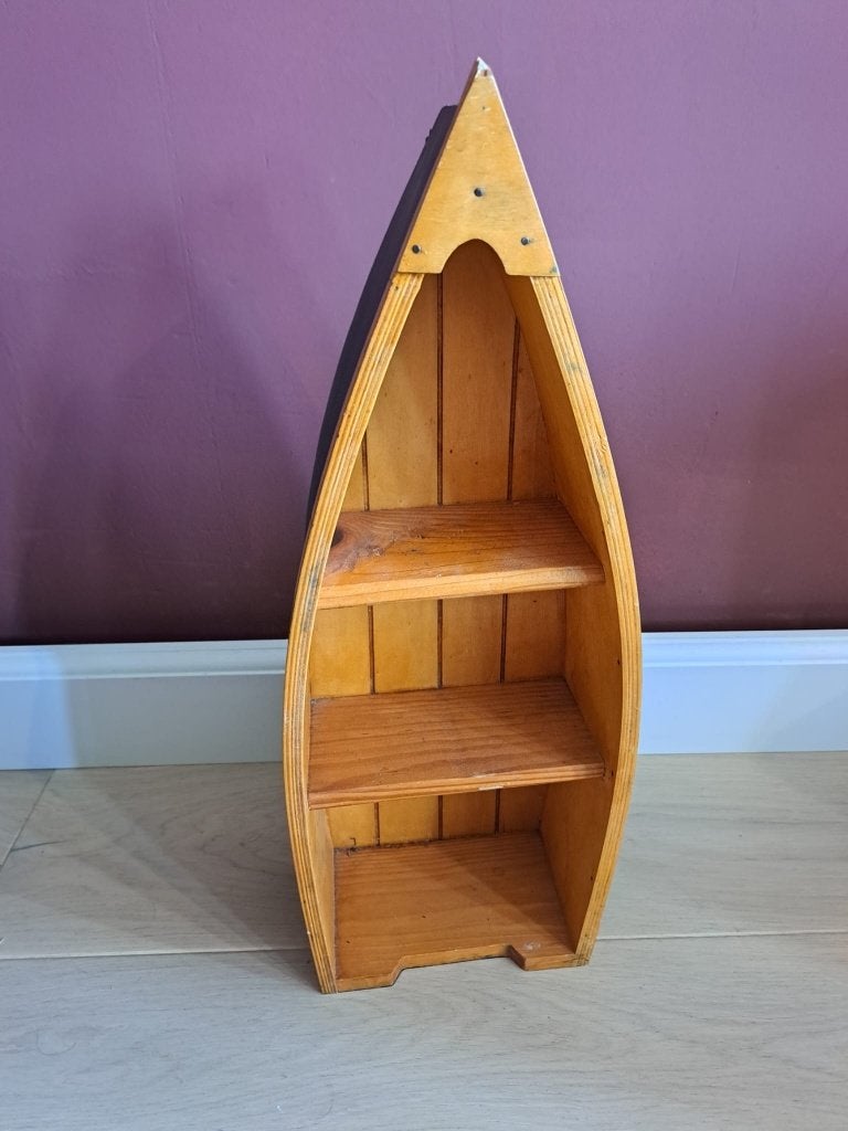 Klein schattig boot kastje blauw hout decoratie kastje, Ophalen of Verzenden