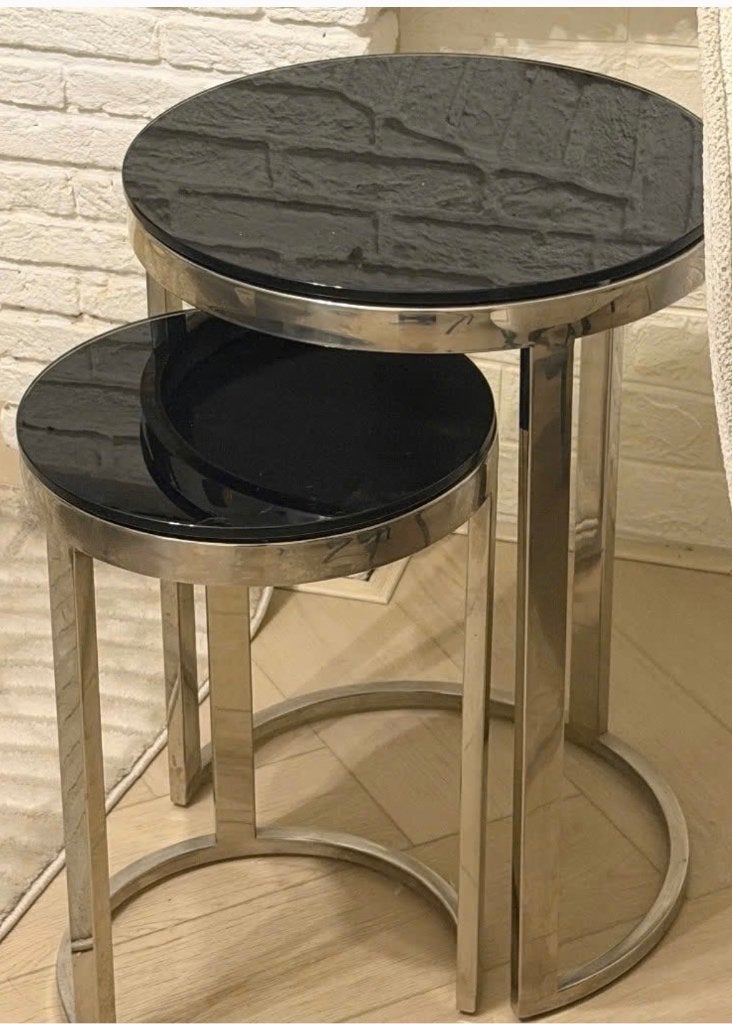 Luxe bijzettafel, 45 tot 60 cm, Minder dan 55 cm, Metaal of Aluminium, Rond