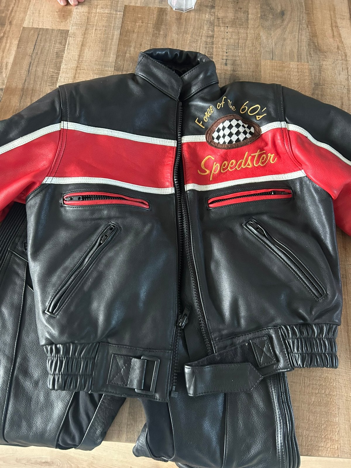 MOTO Line Speedster leren motorpak – zwart/rood – maat 40/38, Motoren, Ophalen of Verzenden, Tweedehands, Combipak
