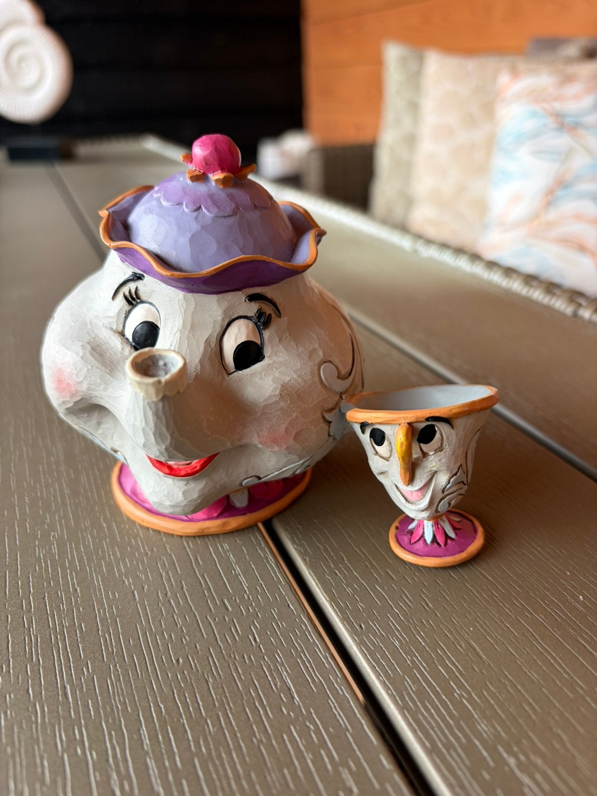 Te koop mooi beeldje Mrs Potts en chip, Verzenden, Zo goed als nieuw