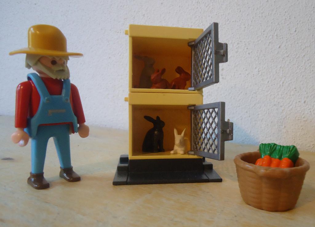Boerderij set lieve Konijnen met hokken Playmobil 4491, Ophalen of Verzenden, Zo goed als nieuw, Complete set