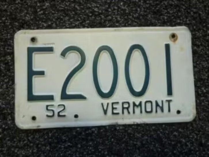 Kentekenplaat licenseplate Vermont 1952 1 USA, Verzenden, Gebruikt, Auto's