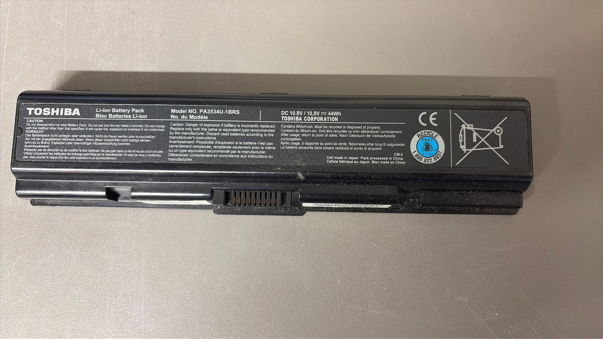 Originele Toshiba Laptop Accu (PA3534U-1BRS) – 10.8V / 44Wh, Computers en Software, Ophalen of Verzenden, Zo goed als nieuw
