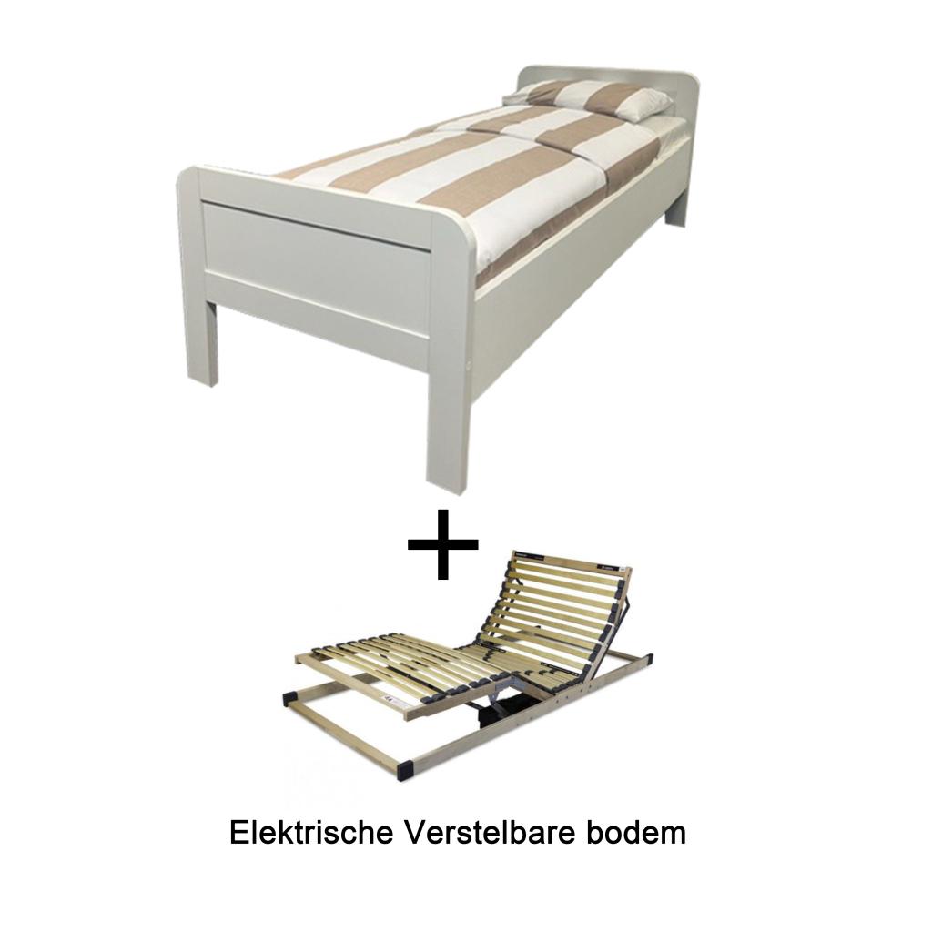 Seniorenbed John met elektrische bodem - 90x200 - Wit, Huis en Inrichting, Slaapkamer | Bedden, Niet ingevuld, Niet ingevuld, Niet ingevuld