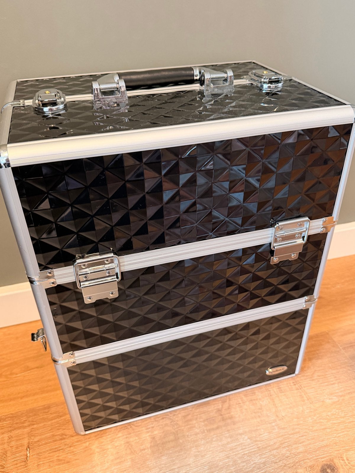 Professionele make-up koffer - Zwart met patroon, Ophalen, Zo goed als nieuw, Zwart, Hardcase