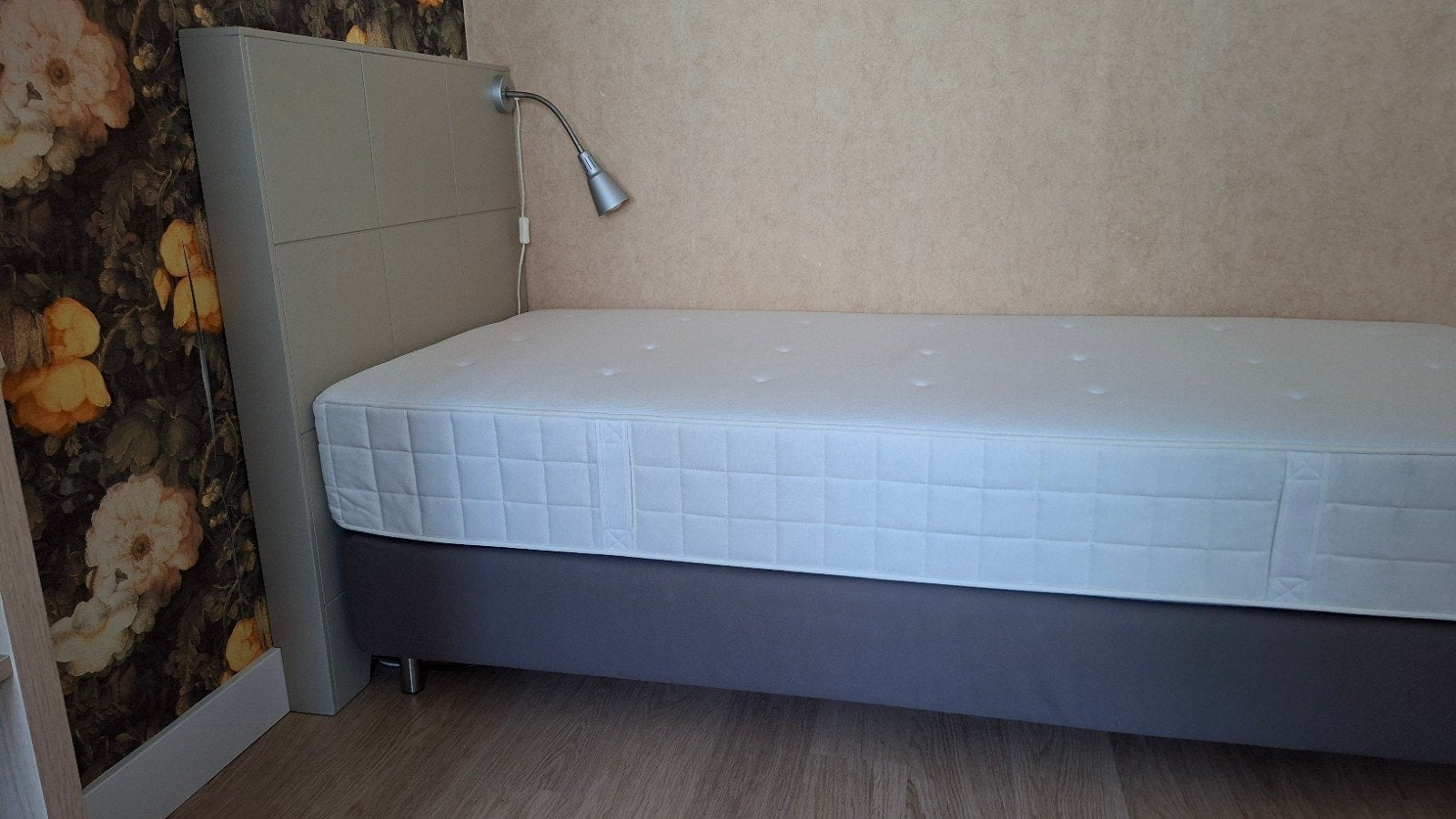 Ikea Engerdal boxspring met Hyllestad matras en hoofdbord, Ophalen, Overige materialen, 90 cm, Eenpersoons