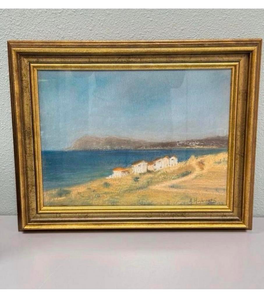 A. Huybregts 1996 vintage Schilderij kustlandschap kust art, Ophalen of Verzenden