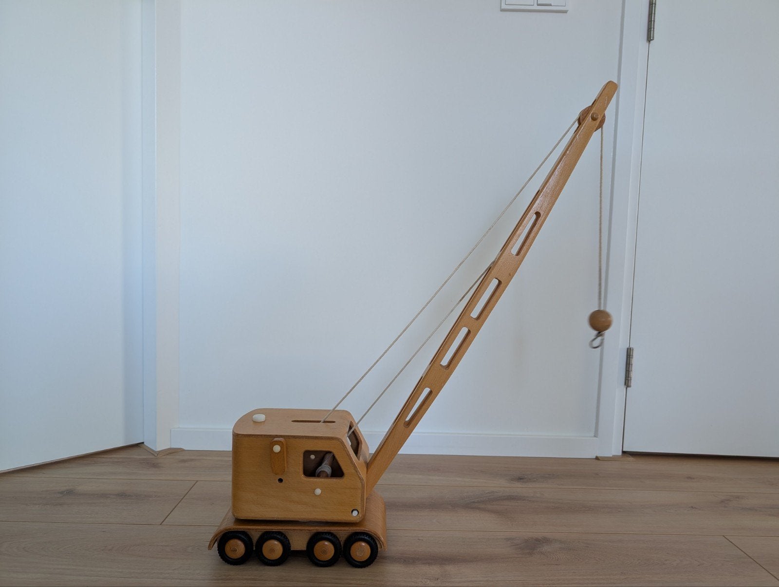 Vintage houten hijskraan FWF DDR jaren '60, Ophalen of Verzenden, Gebruikt
