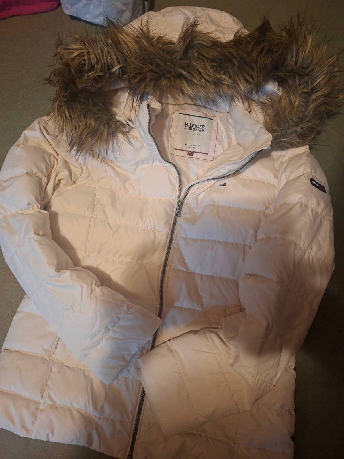 Tommy Hilfiger Dames Winterjas - Maat XL (valt kleiner), Kleding | Dames, Beige, Maat 46/48 (XL) of groter, Ophalen of Verzenden