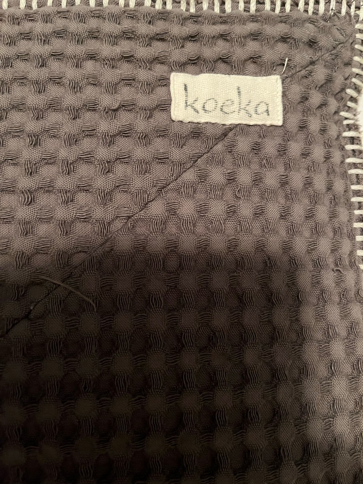 Koeka boxkleed wafelstof - grijs/groen 85x90 cm, Ophalen of Verzenden, Gebruikt, Boxkleed