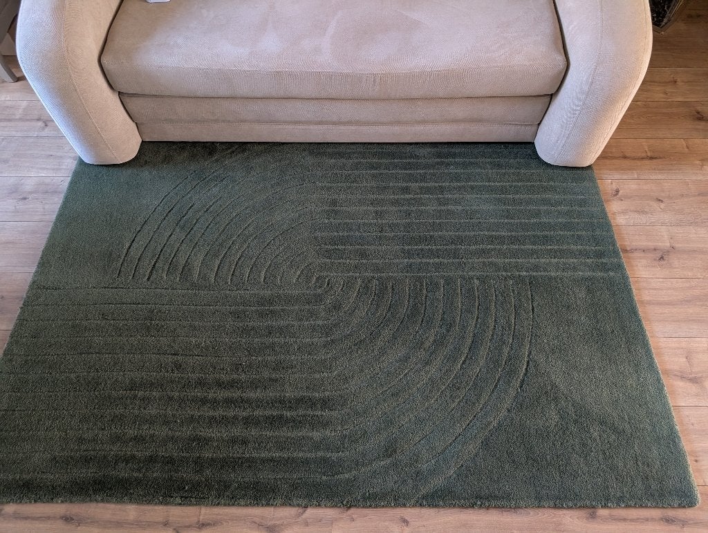 Handgetuft wollen vloerkleed, Ophalen, 100 tot 150 cm, Zo goed als nieuw, 150 tot 200 cm