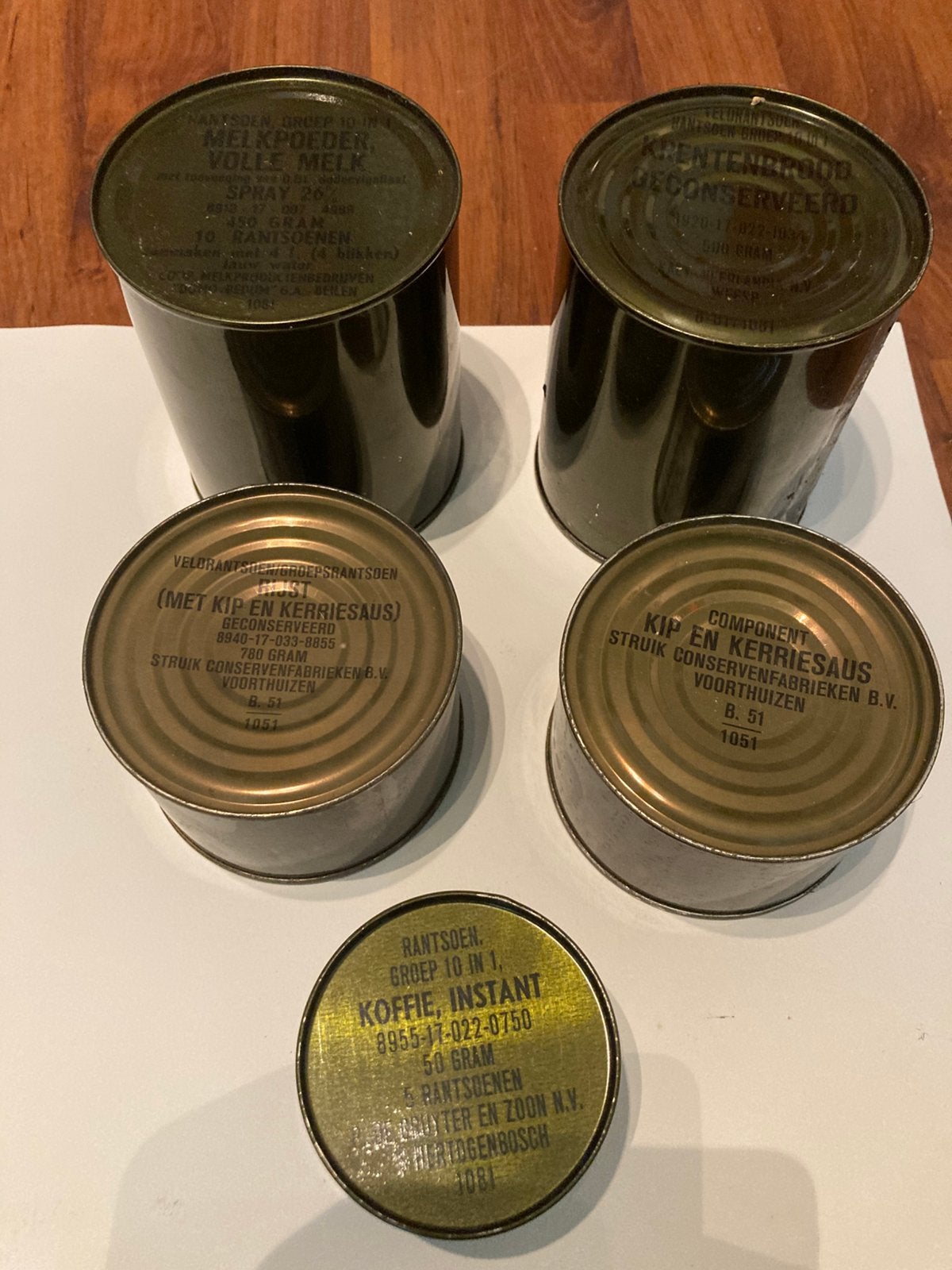 Militaria blikken, Verzenden, Landmacht, Nederland, Overige typen