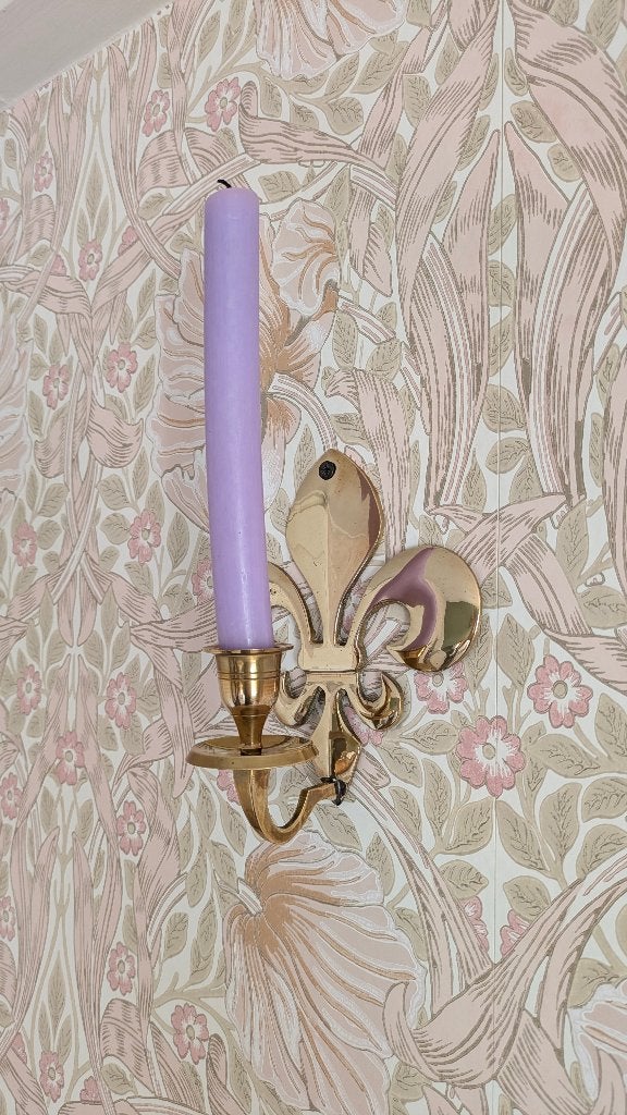Wandkandelaar messing Franse lelie, Antiek en Kunst, Ophalen of Verzenden, Koper of Brons