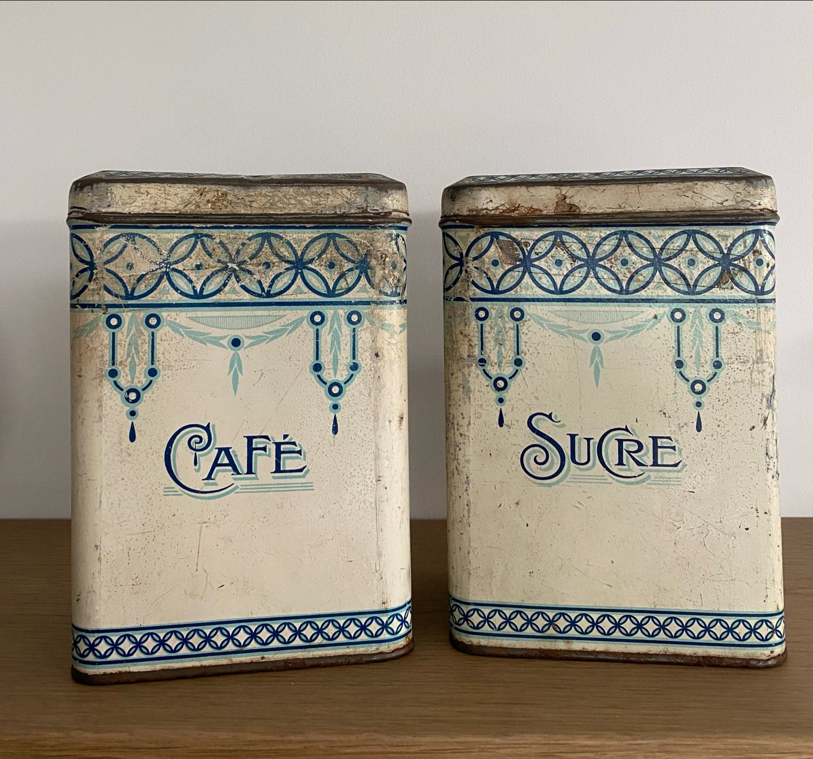 Antieke Franse S.I.F. PARIS blikken 18 cm hoog, Ophalen of Verzenden