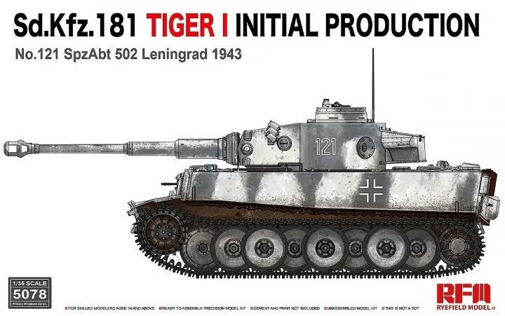 D-15,RFM 1-35,NO,5078,Sd.Kfz.181 Tiger I Initial Production, Overige merken, 1:32 tot 1:50, Overige typen, Nieuw