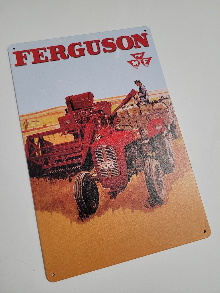 MF Ferguson tractor land reclamebord van metaal wandbord, Verzamelen, Merken en Reclamevoorwerpen, Reclamebord, Info@deconoord.nl
