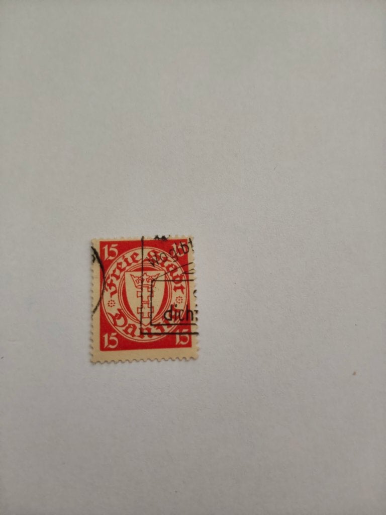 8453 freie stadt danzig kleine wapen 15 pf 1924, Postzegels en Munten, Verzenden, BRD