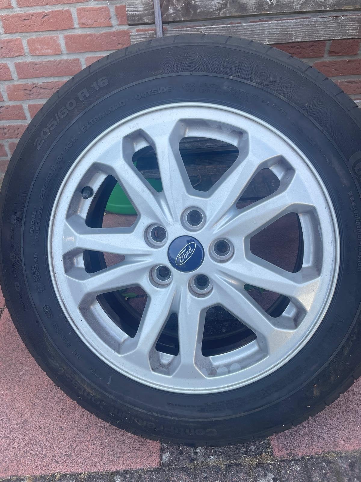Ford 16 inch velgen met Continental zomerbanden, Ophalen, Gebruikt, 16 inch, Banden en Velgen