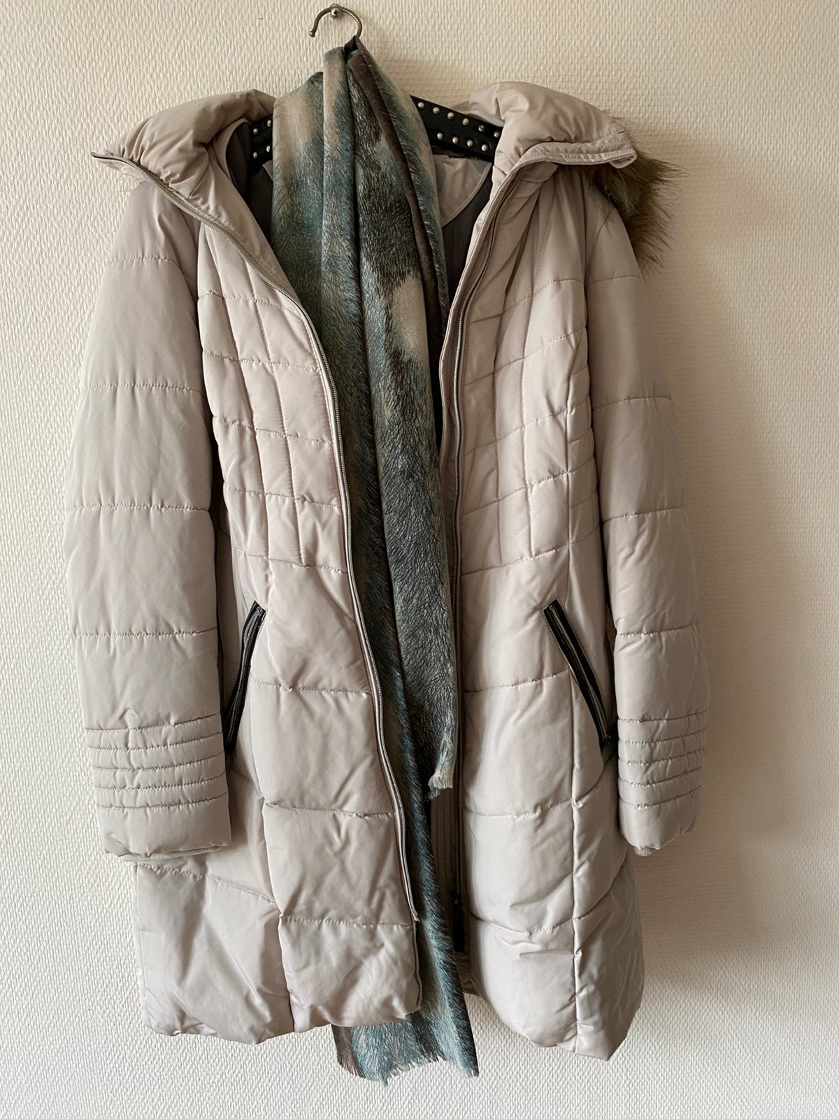 Winterjas met sjaal, Kleding | Dames, Verzenden, Zo goed als nieuw, Maat 42/44 (L)