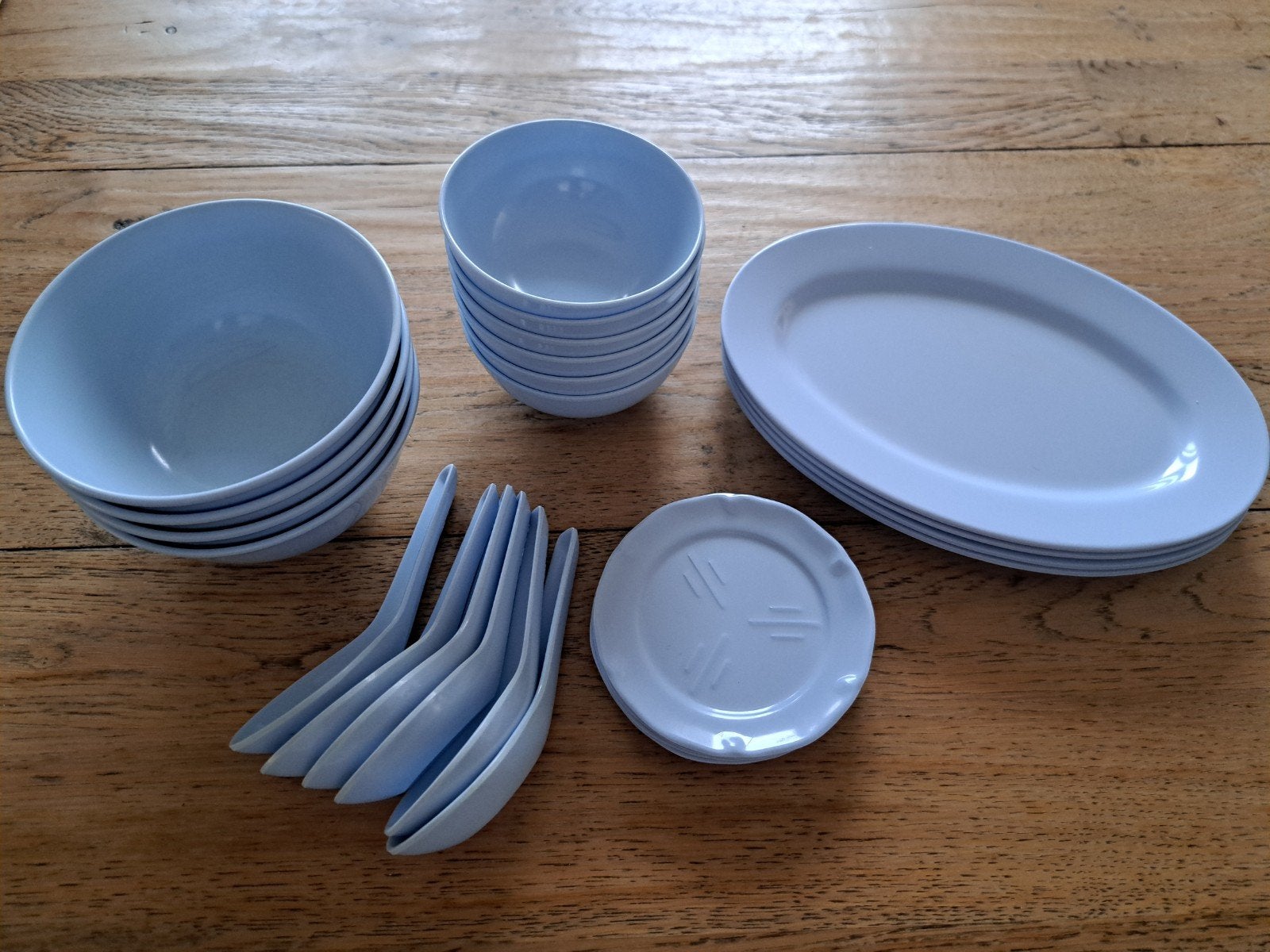 Melamine serviesgoed - lavendelblauw, Kunststof, Gebruikt, Overige merken, Overige typen