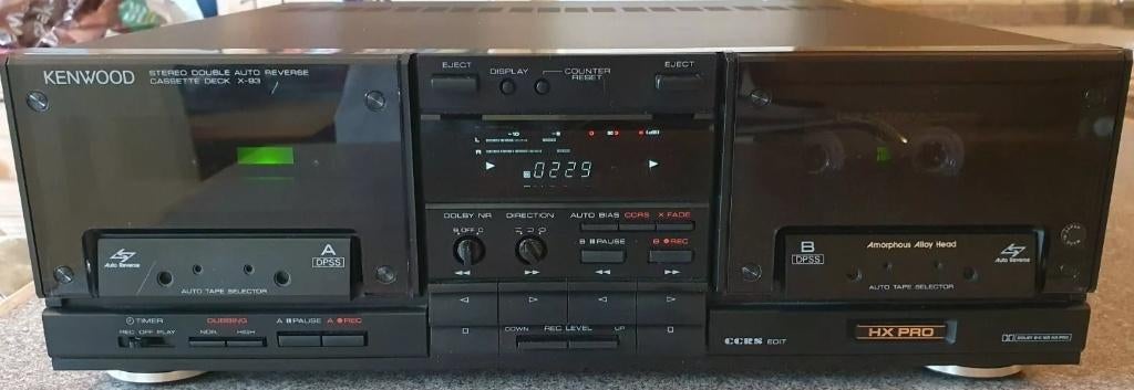 Kenwood dubbel cassettedeck x-93 met dolby-c, Audio, Tv en Foto, Cassettedecks, Ophalen of Verzenden, Dubbel, Kenwood, Tiptoetsen