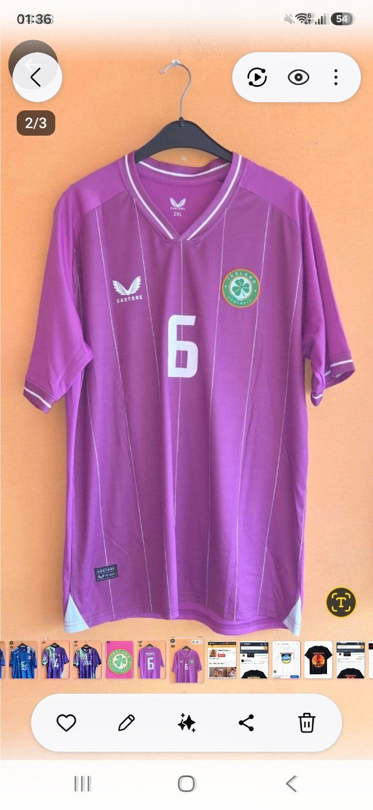 ierland voetbal shirt jersey XL Castore manchester United, Ophalen of Verzenden, Maat 56/58 (XL), Voetbal