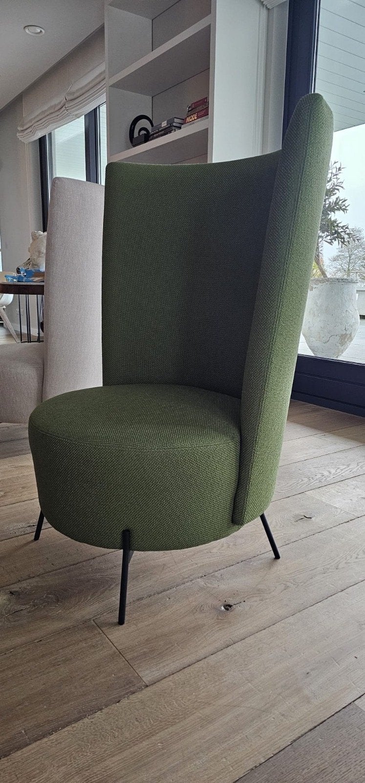 Mobitec fauteuil, olijfgroen, zo goed als nieuw, Huis en Inrichting, Ophalen, Overige kleuren, Zo goed als nieuw, Eén