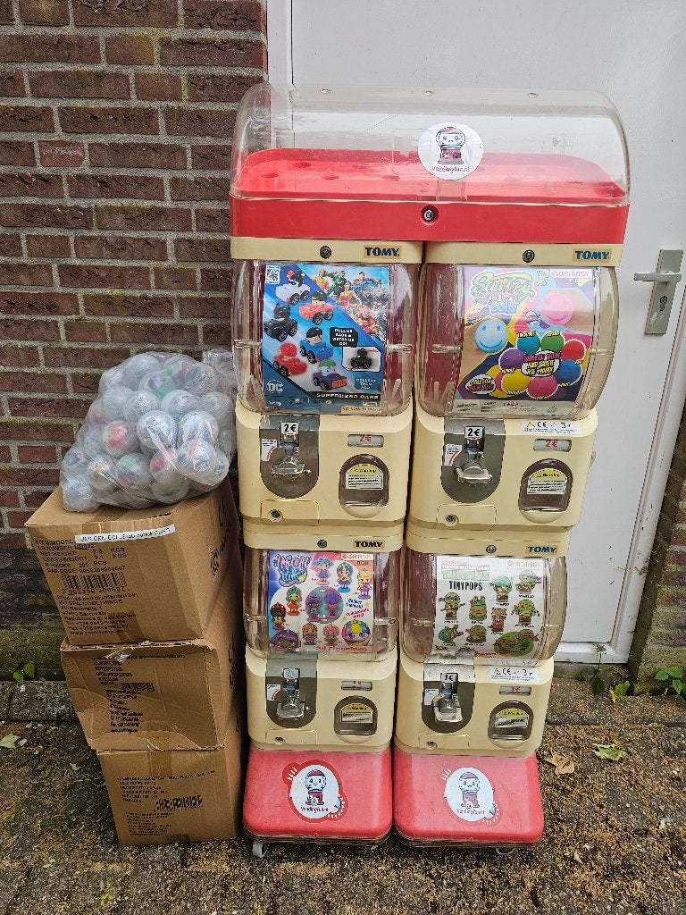 Complete capsule automaat starterset inclusief voorraad, Verzamelen, Automaten | Overige, Ophalen, Gebruikt