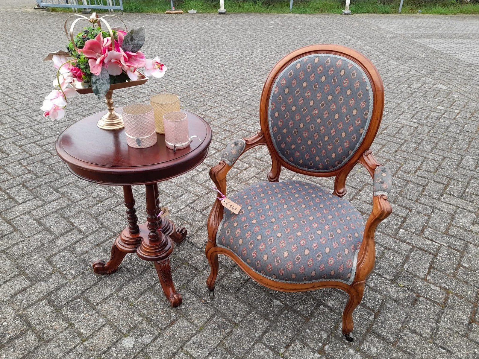 Nette Engelse fauteuile op wieltjes, Huis en Inrichting, Fauteuils, Ophalen, Zo goed als nieuw, 75 tot 100 cm, Minder dan 50 cm