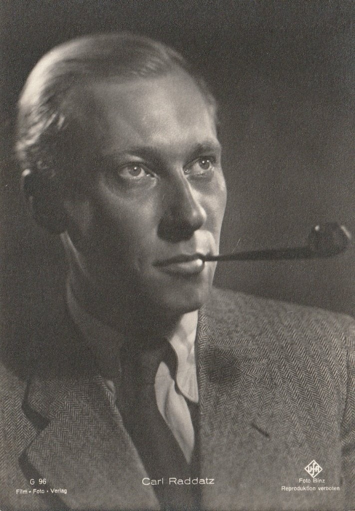 Oude Kaart Carl Raddatz, Verzenden, 1940 tot 1960, Ongelopen, Sterren en Beroemdheden