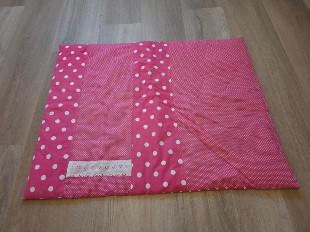 Zo goed als nieuw roze box speelkleed 93x73 cm met stippen, Ophalen of Verzenden, Zo goed als nieuw
