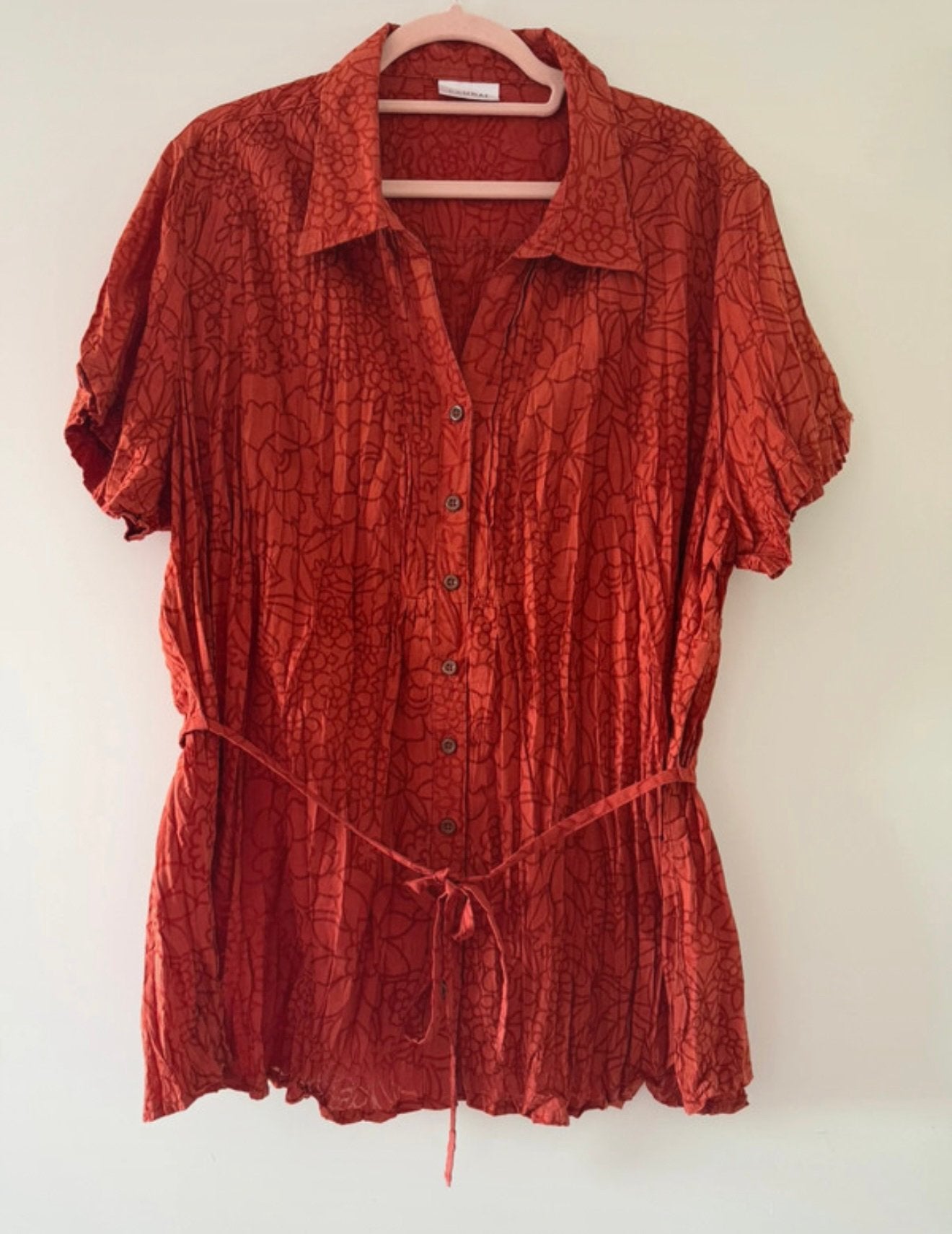 Blouse, Ophalen of Verzenden, Zo goed als nieuw, Maat 46/48 (XL) of groter, Oranje