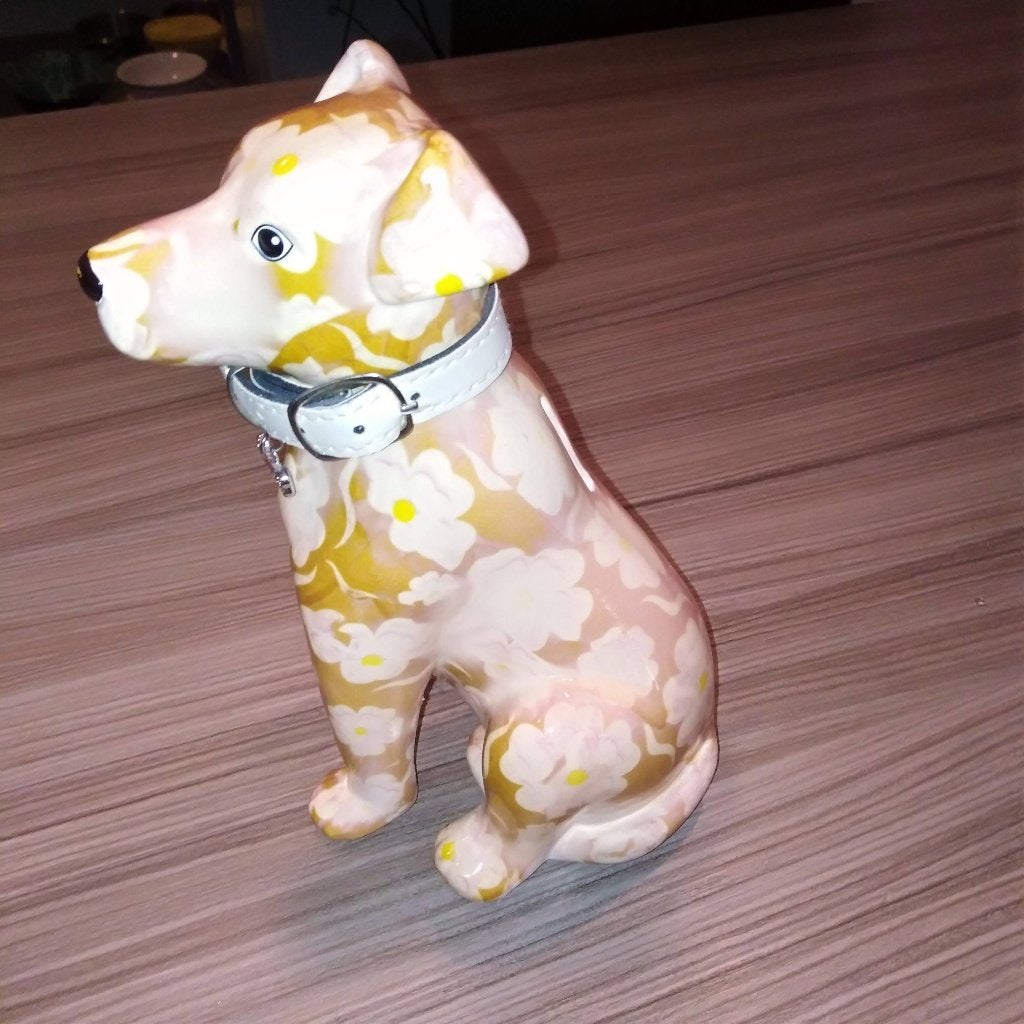 Keramieken spaarpot hondje van het merk Pomme Pidou, Verzamelen, Spaarpotten, Ophalen, Gebruikt, Steen, Aardewerk of Keramiek