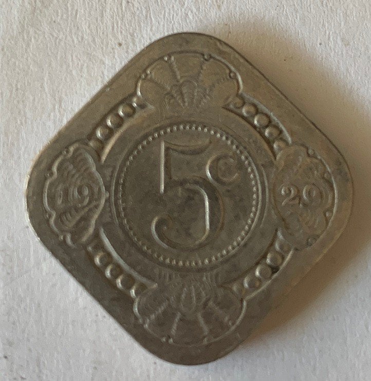 Munten Nederland 5 cent 1929, Ophalen of Verzenden, Koningin Wilhelmina, 5 cent, Losse munt