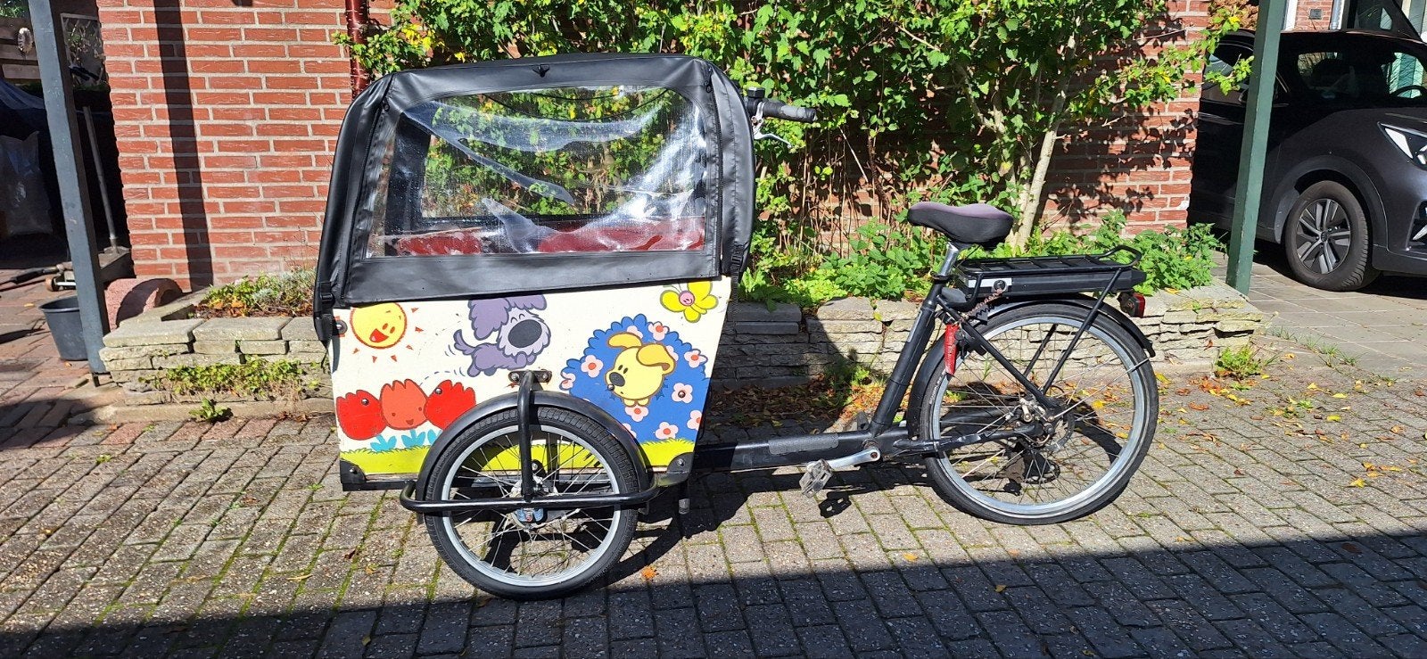 babboe big e bakfiets, 4 kinderen of meer, Gebruikt, Huif, Ophalen