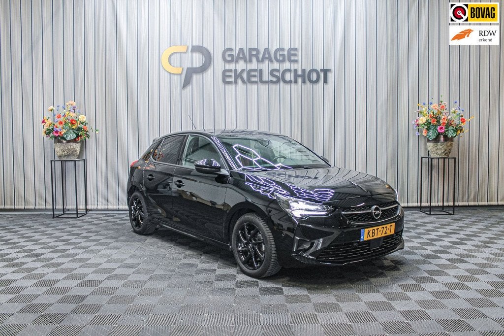Opel CORSA 1.2 GS Line|Cruise|Carplay|Camera|Stoelverw, Auto's, Opel, Gebruikt, 1133 kg, Leder en Stof, Zwart