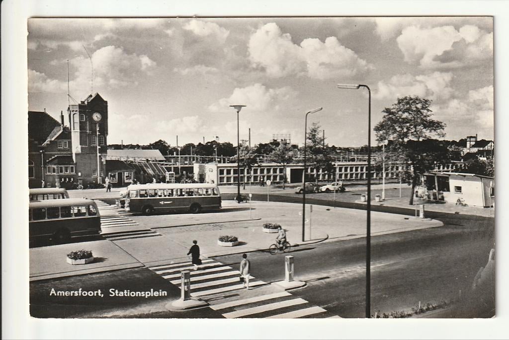 AMERSFOORT STATIONSPLEIN NEFKENS LEYLAND VERHEUL STADSBUDSEN, Ophalen of Verzenden, 1960 tot 1980, Ongelopen, Utrecht
