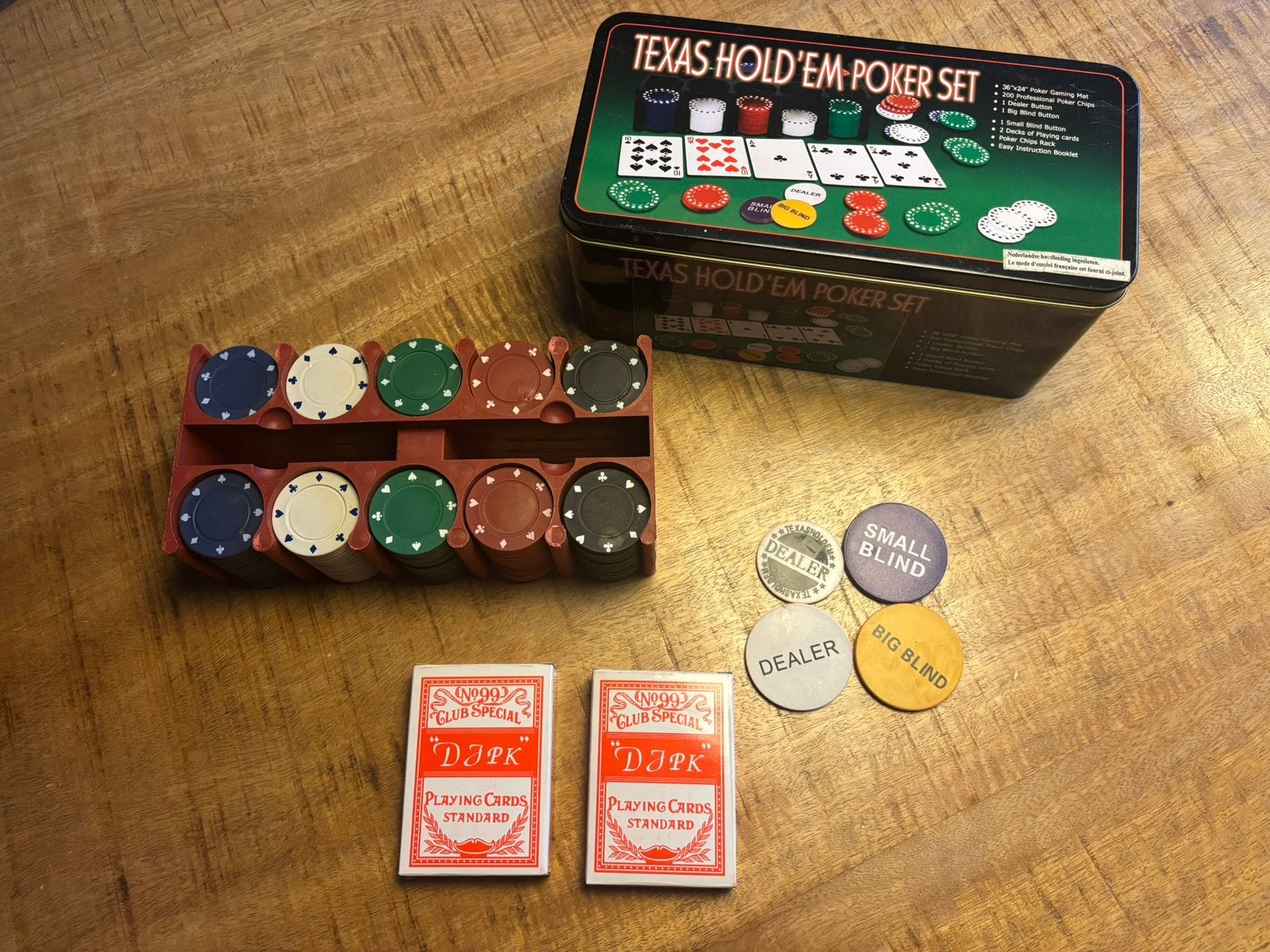 Pokerset, Hobby en Vrije tijd, Vijf spelers of meer, Ophalen of Verzenden, Zo goed als nieuw
