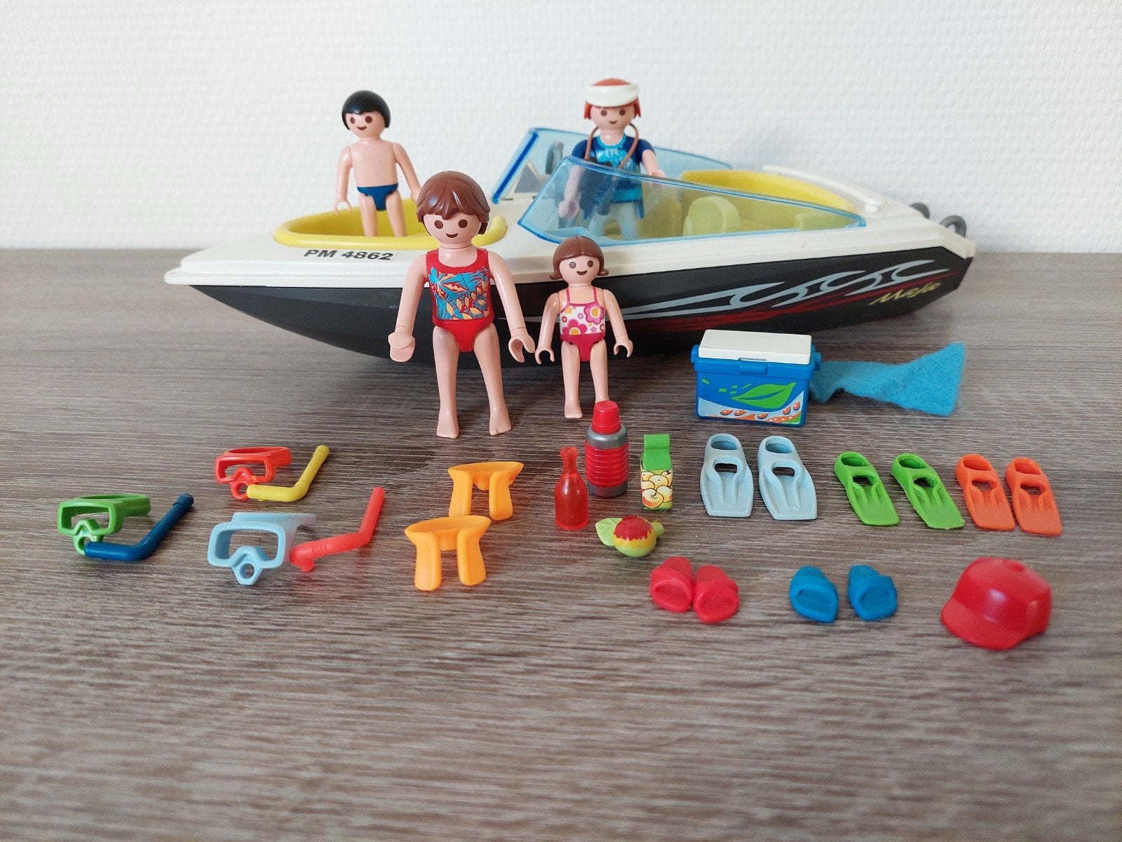 Playmobil Speedboot 4862 met figuren en accessoires, Ophalen of Verzenden, Gebruikt, Complete set, Boot/Schip