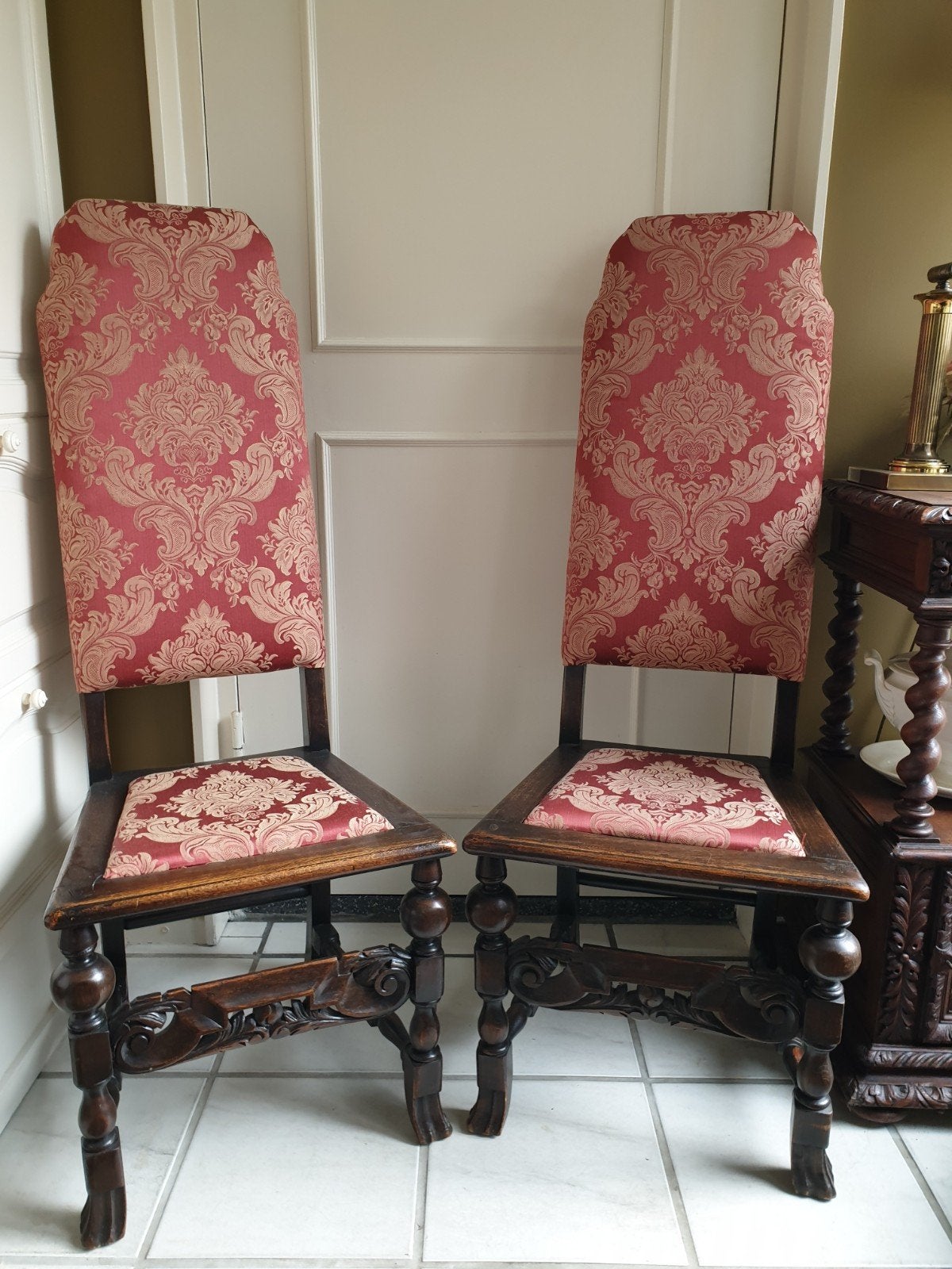 2x antieke Engelse stoelen, Ophalen