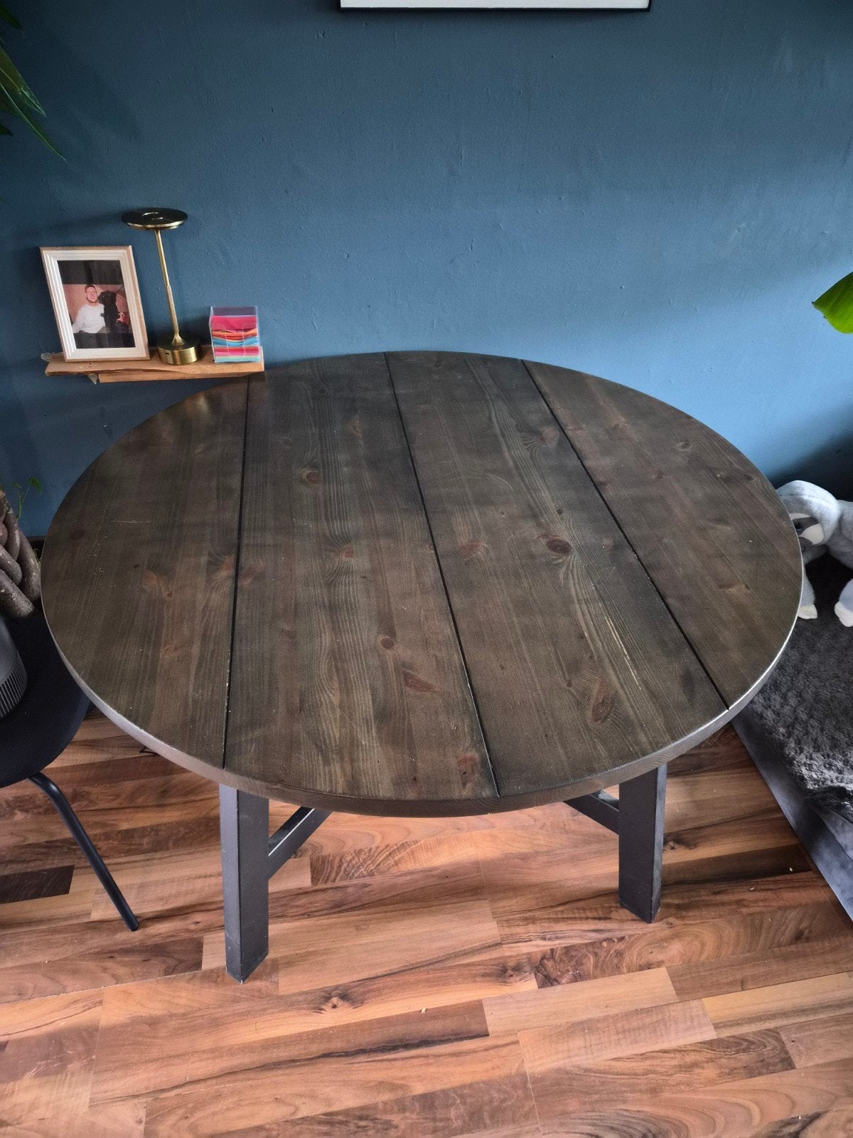 Ronde massieve eetkamertafel, Ophalen, Rond, Vier personen, 100 tot 150 cm